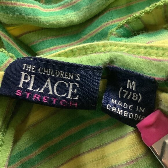 Girls Lot Of 3 Size 7/8 Green Stripe Tank Top T-Shirt & Capri Leggings - Picture 8 of 12